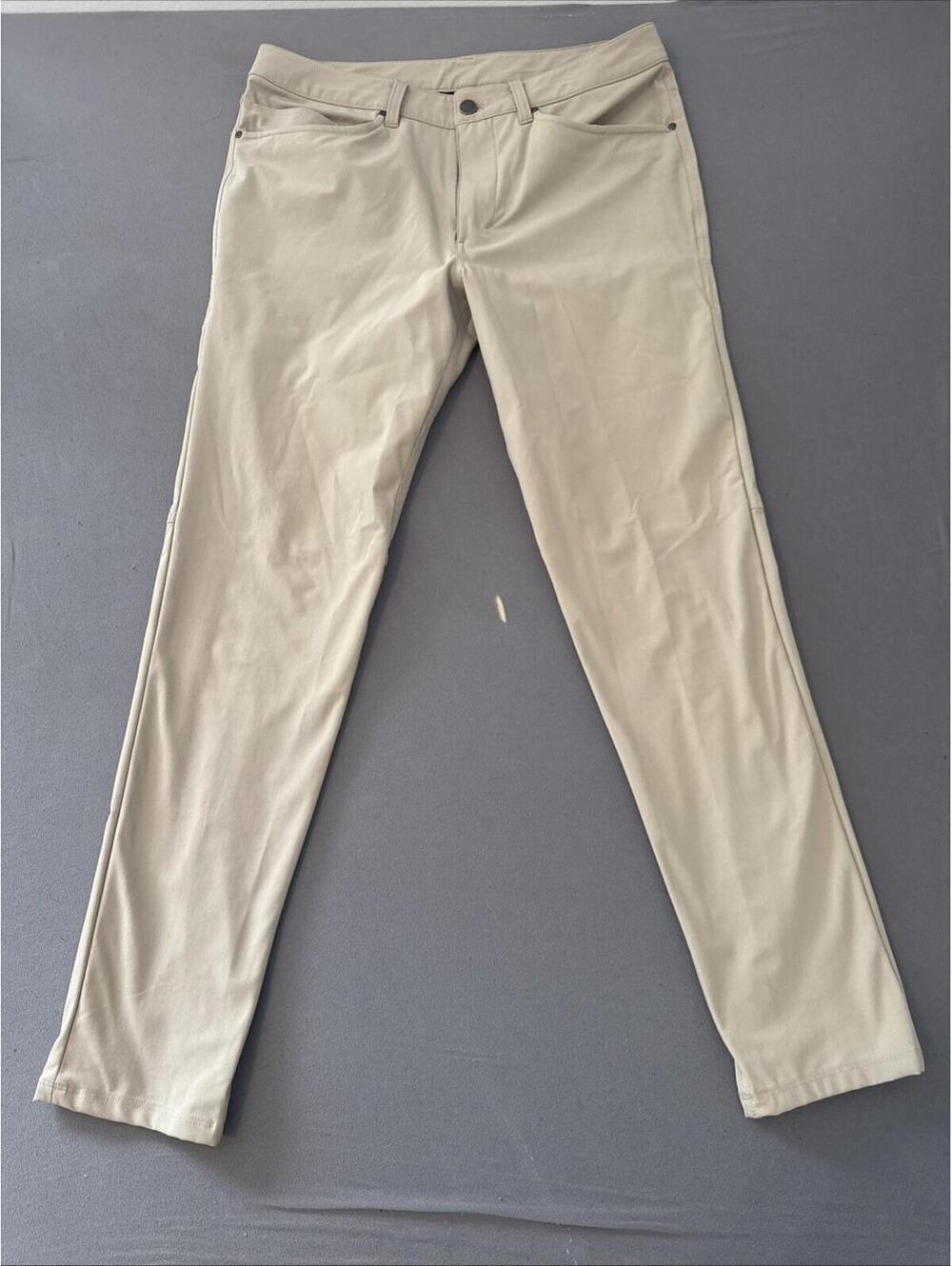 Lululemon ABC Pant Slim Fit SilverStone Sz 32 LM5AD9S Warpstreme 5-Pocket